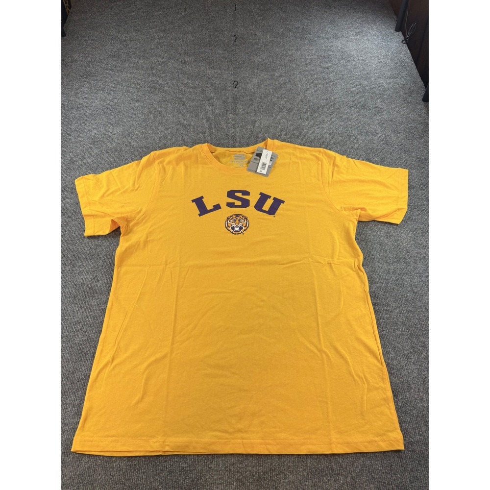 Stadium Athletics LSU Tigers Graphic T-Shirt Yellow XL 100% Cotton NCAA T-Shirt